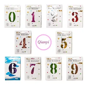 Hot Sale 40 Inch Large Numbers Balloons With Card Individually Packing For Party Decorations Helium Mylar Big Number Balloon