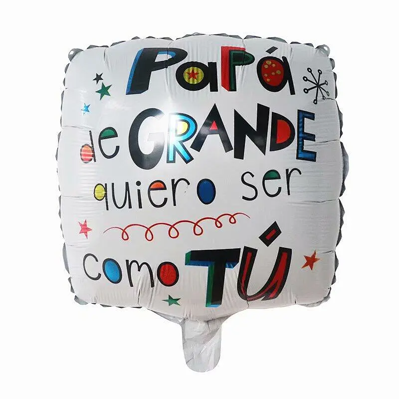 New 18inch Feliz Dia Papa Round Foil Balloons Spanish Super Father's Day Party Supplies Toy Birthday Party Decorations Air Globo
