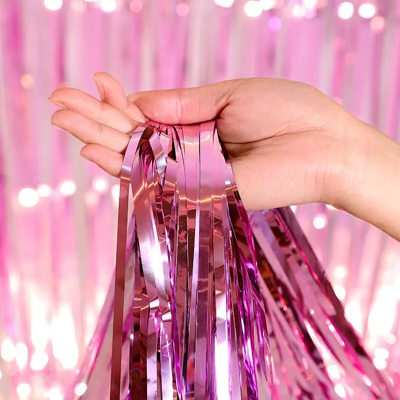Decoration foil curtain rain curtain background wall balloon decorate birthday party decoration wedding props