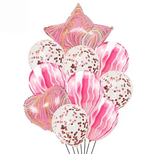 18 Inch Agate Confetti Birthday Balloon Set Agate Aluminum Balloon Set For Wedding Ceremony Party Decoration