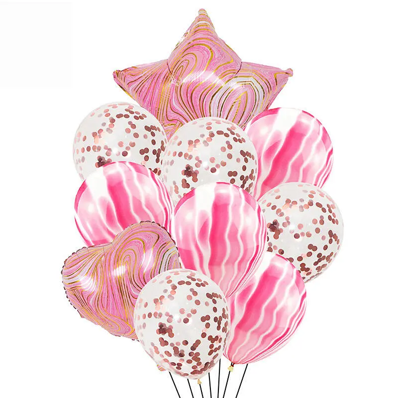 18 Inch Agate Confetti Birthday Balloon Set Agate Aluminum Balloon Set For Wedding Ceremony Party Decoration