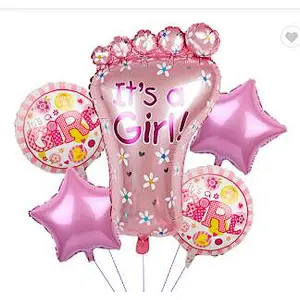 New Design Baby Shower Party Decoration Balloon Set Baby Girl or Boy Baptism Birthday 5pcs Balloon Set