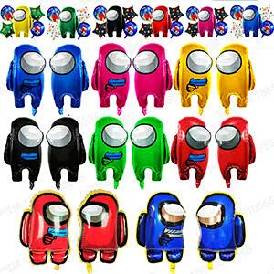New cartoon 18-inch space among us aluminum foil balloon double printing round kids toy balloon theme party decoration
