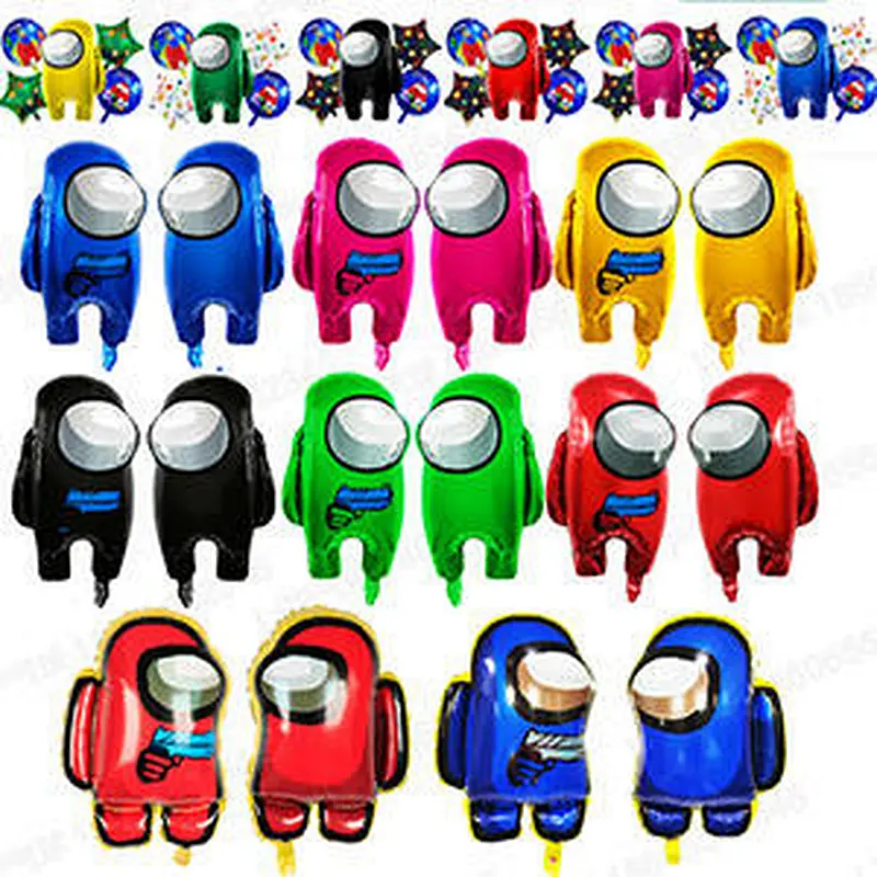 New cartoon 18-inch space among us aluminum foil balloon double printing round kids toy balloon theme party decoration