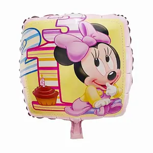 Hot Sales 18 Inch Mickey Minnie Mouse Globos Cartoon Round Heart Foil Balloon Kid's Birthday Party Decorations Toys Balloons