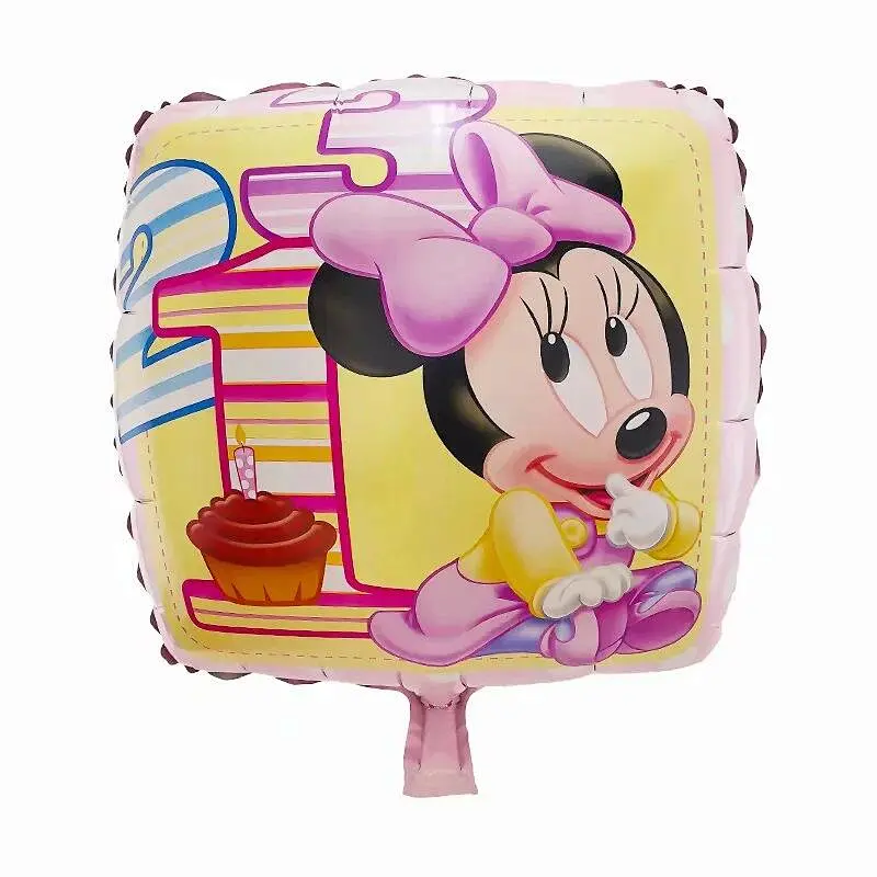 Hot Sales 18 Inch Mickey Minnie Mouse Globos Cartoon Round Heart Foil Balloon Kid's Birthday Party Decorations Toys Balloons