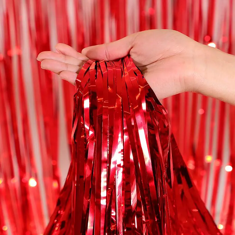 Decoration foil curtain rain curtain background wall balloon decorate birthday party decoration wedding props