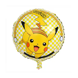 18 inch Cartoon Pika chu Balloon Party Wedding Decoration Globos PokeBalls Foil Helium Poke mon Balloons