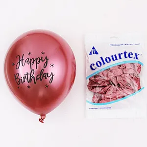 12 inch happy birthday metallic balloons custom printed latex balloon birthday party decoration latex balloons metallic