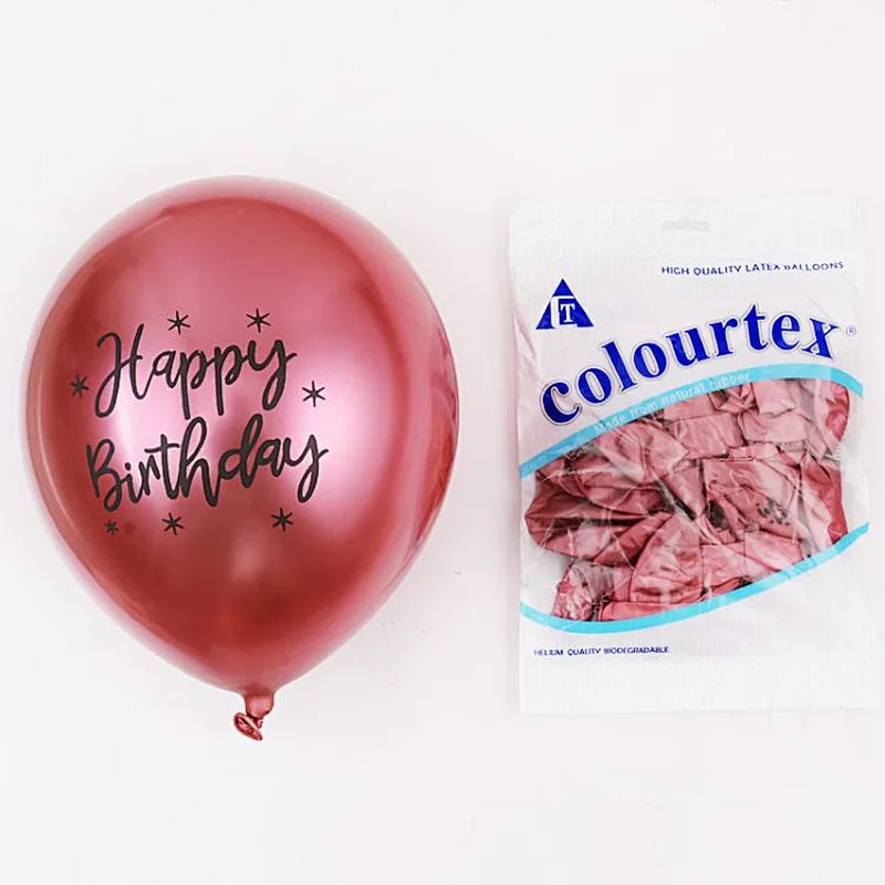 12 inch happy birthday metallic balloons custom printed latex balloon birthday party decoration latex balloons metallic