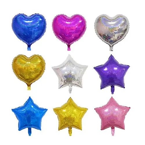 18inch Laser Metallic Star heart Foil Balloons Wedding Baby Shower Birthday Party Decor Helium Inflatable Globos Gift