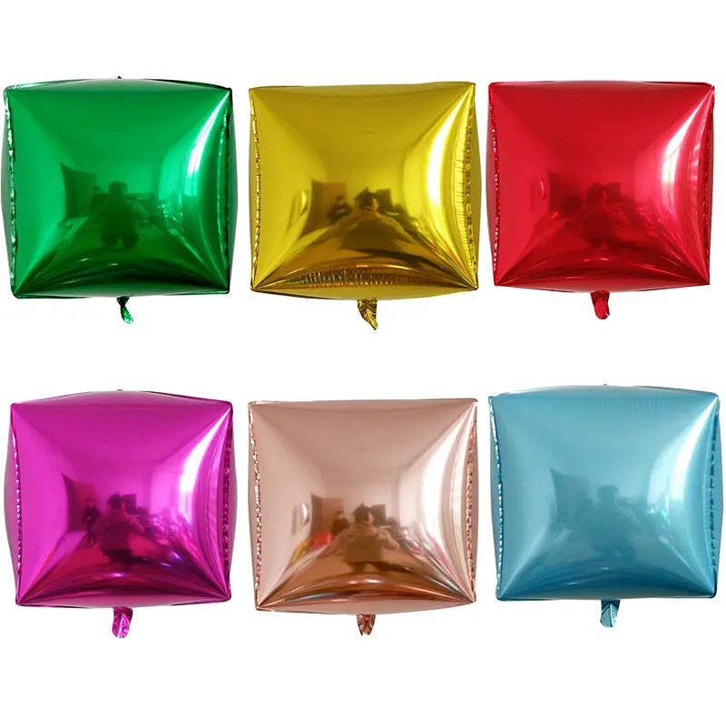 Wholesale 24 inch 4D Cube Diamond Shaped Foil Balloons Helium Balloon Wedding Decoration For Birthday Party Supplies