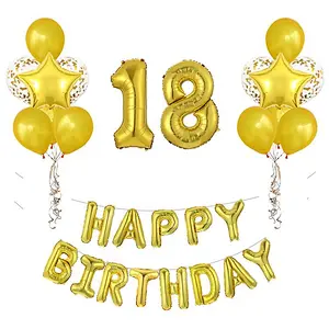 New Amazon Hot Sale 15 18 20 21 25 30th Number Happy Birthday balloon Letter Aluminum Foil Letter Balloon Set