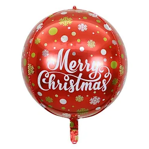 2022 New Design 22inch 4D Round Merry Chrismtas Foil New Year Balloons Globos Happy New Year Party Decorations