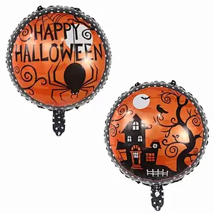 18 Inch Halloween Foil Balloon Witch Skeleton Pumpkin Head Aluminum Foil Balloon Happy Halloween Party Decoration