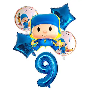 Cartoon Character Pocoyo Foil Balloon Set For Kids Boy Toys Birthday Party Decoration Party Supplies