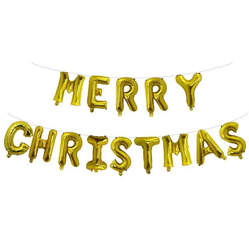Wholesale Christmas Decoration Balloons 16 Inch Merry Christmas Letter Balloon Set