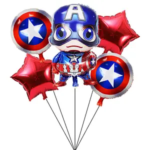 Hot Selling Cartoon Super Hero Balloon Set 5Pcs Party Decoration Supplies Super Hero Dream Balloon Five Piece Set Balloon