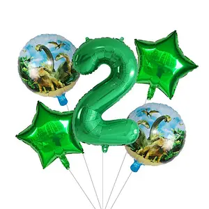 Forest Dinosaur animal Number Balloon Set For Kids Birthday Party Decoration Balloons Set