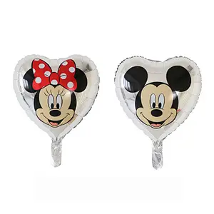 Hot Sales 18 Inch Mickey Minnie Mouse Globos Cartoon Round Heart Foil Balloon Kid's Birthday Party Decorations Toys Balloons