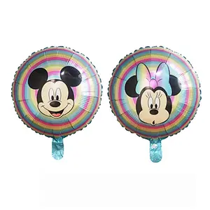Hot Sales 18 Inch Mickey Minnie Mouse Globos Cartoon Round Heart Foil Balloon Kid's Birthday Party Decorations Toys Balloons