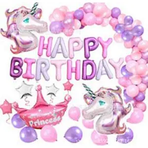 Amazon Hot Sale Foil Balloons Happy Birthday Party Decorations Unicorn Inflatable Globes