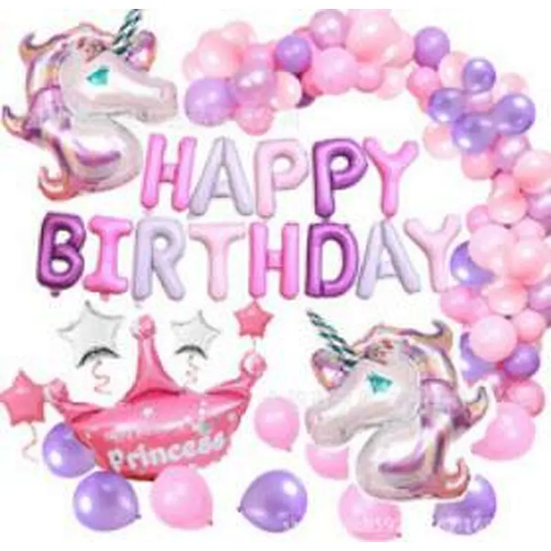 Amazon Hot Sale Foil Balloons Happy Birthday Party Decorations Unicorn Inflatable Globes