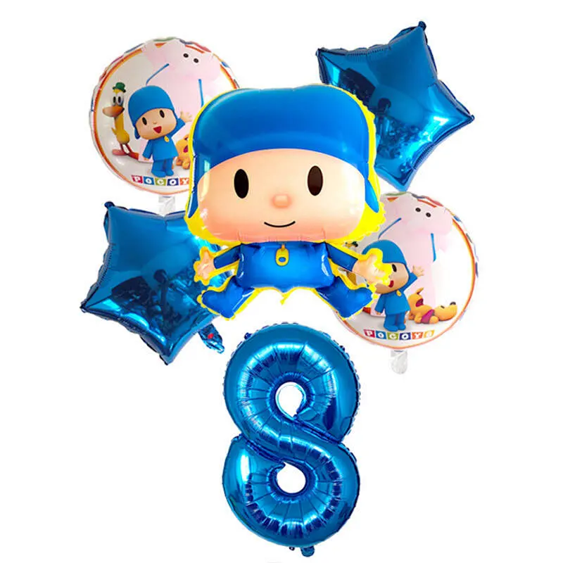 Cartoon Character Pocoyo Foil Balloon Set For Kids Boy Toys Birthday Party Decoration Party Supplies