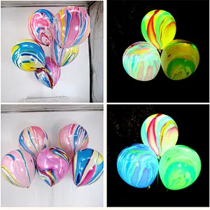 Rainbow Agate Marble Color Marble Tie Dye Swirl Effect Anniversary Birthday Latex Balloons