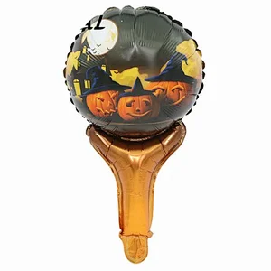 Halloween party toy hand stick cartoon pumpkin pat stick child hand stick foil balloon