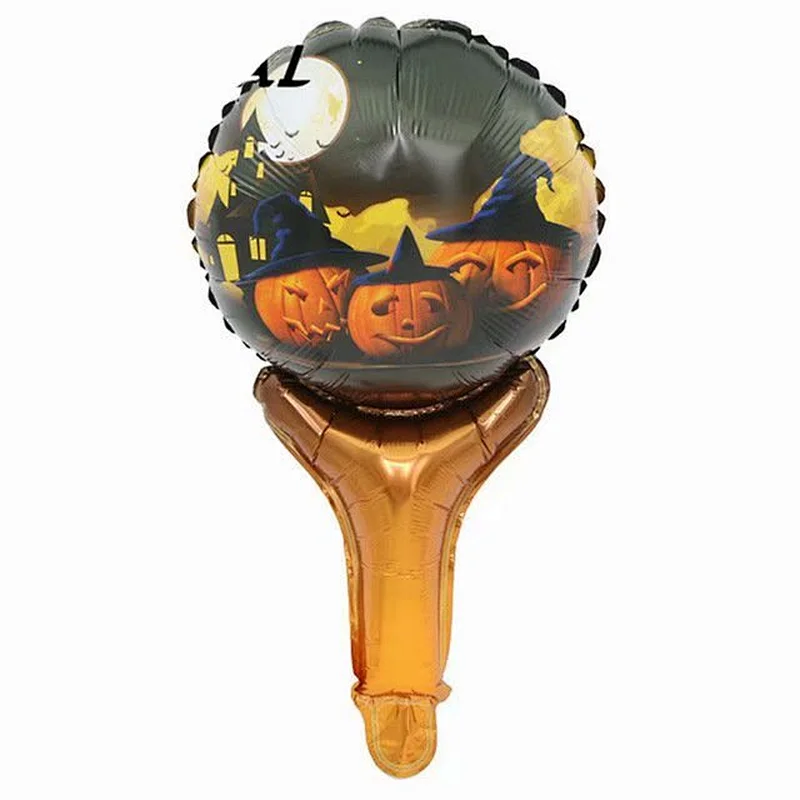 Halloween party toy hand stick cartoon pumpkin pat stick child hand stick foil balloon