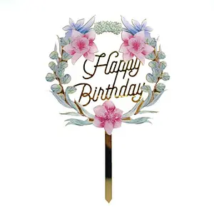 acrylic happy birthday cake topper birthday party supplies cake decoration