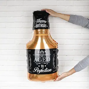 Lagrge wine Whiskey Bottle foil Balloon 30 years old Happy Birthday Party Decor Aged To Perfection holiday Theme supplies
