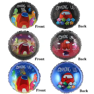 New Design Among Us Game Theme 18 inch round shape Cartoon foil balloon for Kids Adult birthday party decoration supplies
