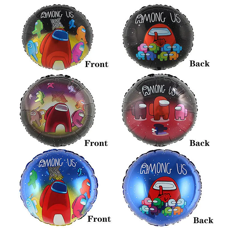 New Design Among Us Game Theme 18 inch round shape Cartoon foil balloon for Kids Adult birthday party decoration supplies