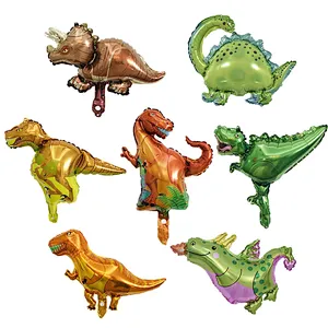 3D Waking Cartoon Dinosaur Shaped Standing Animal aluminum Foil Balloons tyrannosaurus For Children Birthday Toys party supplies