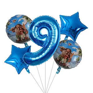 Hot Sale Cartoon Character Moana Maui Foil Globos Helium Balloons Set For Marine Theme Party Kids Birthday Party Decoration