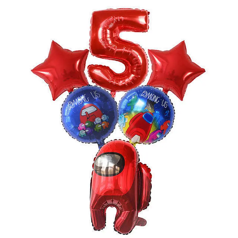 Hot Selling Among Us Game Theme Foil Balloon Set 30 Inch Number Balloon 0-9 For Birthday Party Decoration Kids Toy Globos