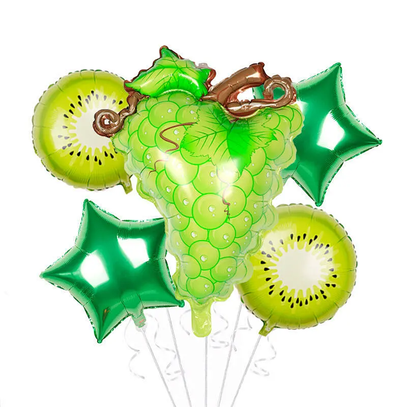 New Design 6Pcs/Set Fruit Foil Balloons Set Summer Fruit Theme Party Decoration Watermelon Pineapple Orange Shaped Balloons