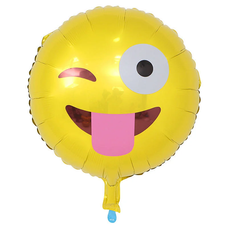 18'' Expression Emoji balloons for birthday party cute cool kiss cry Smiling face grimace Funny helium Balloon