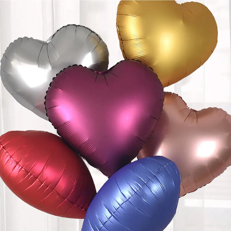 18inch Chrome Metallic Heart Star Round Helium Foil Balloons Birthday Party Wedding baby shower Decorations