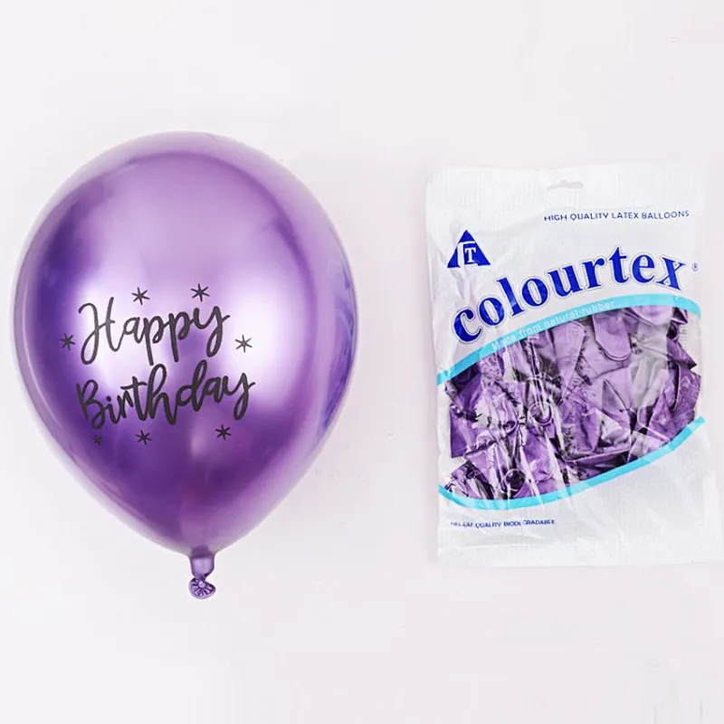 12 inch happy birthday metallic balloons custom printed latex balloon birthday party decoration latex balloons metallic