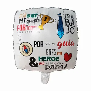Spanish 18 Inch Super Papa Father's Day Balloon Feliz Dia Papa Foil Balloon For Party Father's Day Decoration