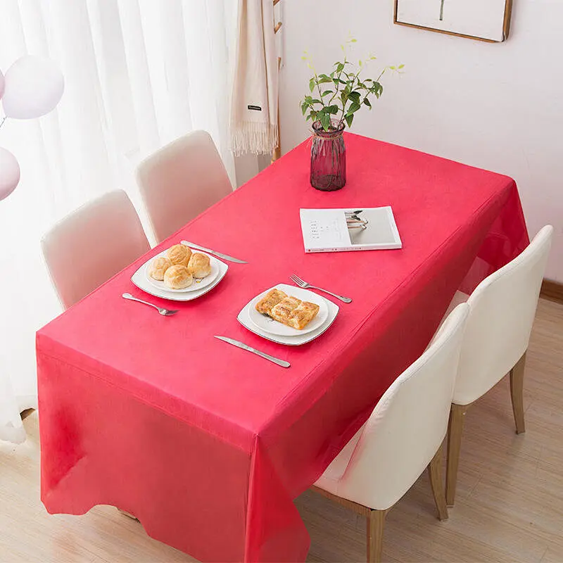 Party Used PE Plastic Rectangle Tablecloth Wedding Party Outing Dinner Rectangular Disposable Tablecloth