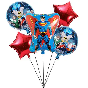 Hot Selling Cartoon Super Hero Balloon Set 5Pcs Party Decoration Supplies Super Hero Dream Balloon Five Piece Set Balloon