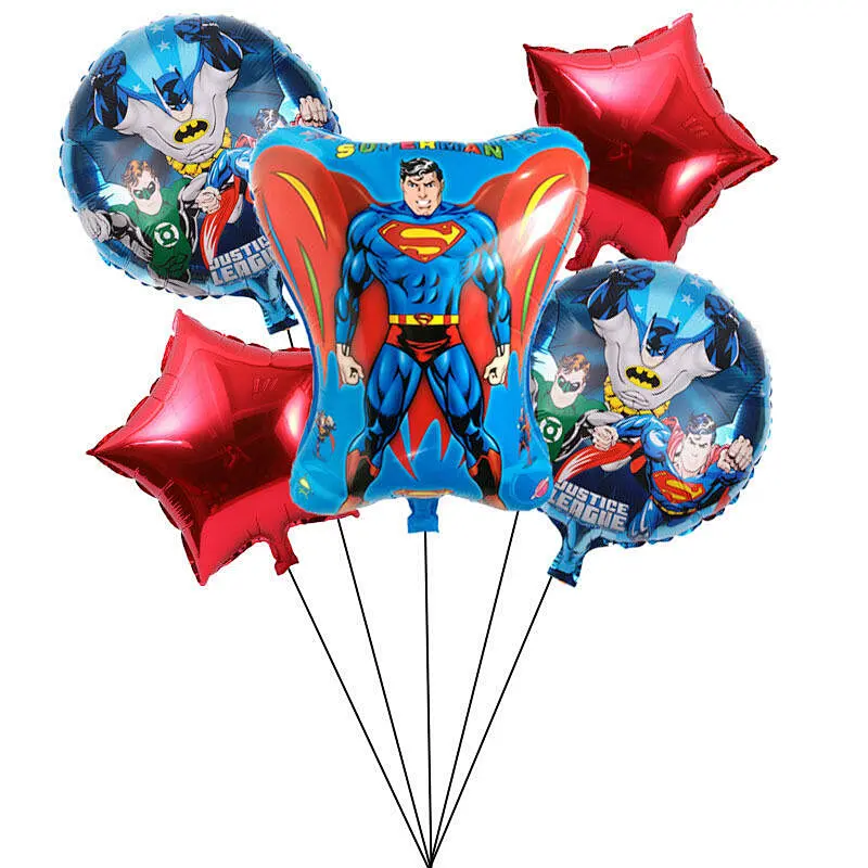 Hot Selling Cartoon Super Hero Balloon Set 5Pcs Party Decoration Supplies Super Hero Dream Balloon Five Piece Set Balloon