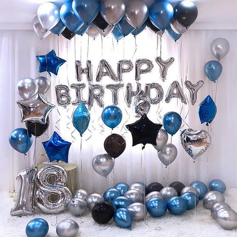 Wholesale Amazon Children Adult Birthday Decoration Party Supplies Happy Birthday Balloon Set Foil Latex Balloons