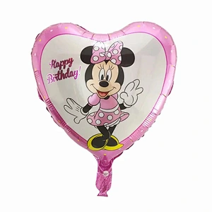 Hot Sales 18 Inch Mickey Minnie Mouse Globos Cartoon Round Heart Foil Balloon Kid's Birthday Party Decorations Toys Balloons