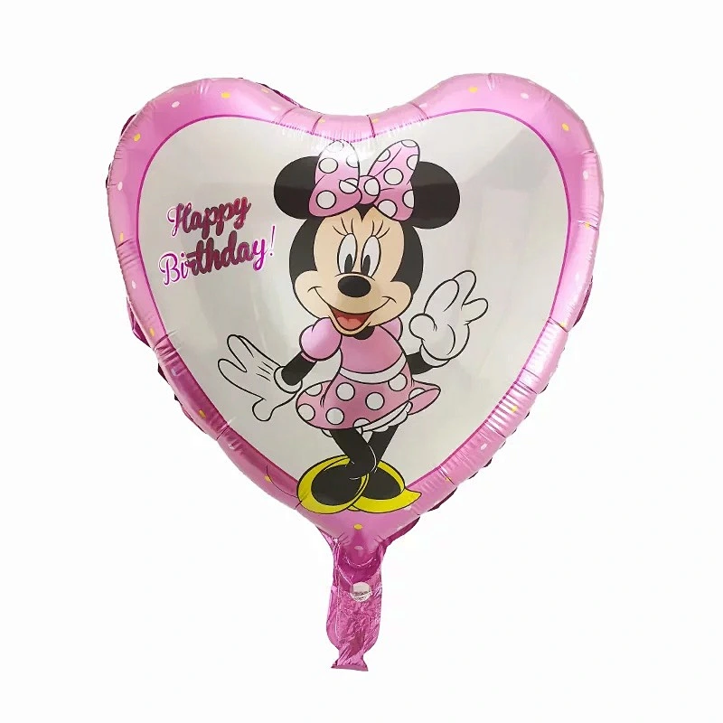 Hot Sales 18 Inch Mickey Minnie Mouse Globos Cartoon Round Heart Foil Balloon Kid's Birthday Party Decorations Toys Balloons