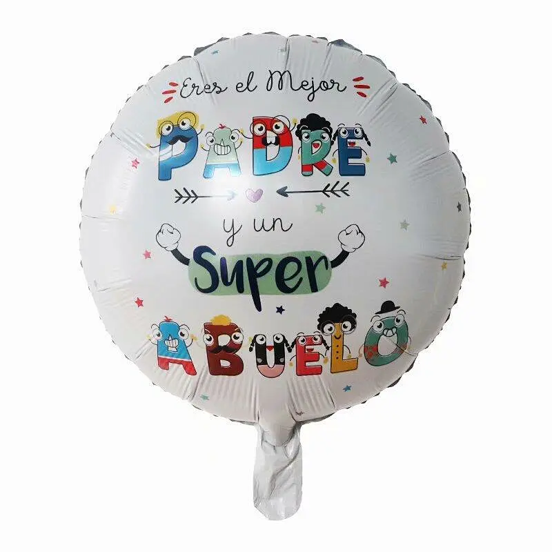 New 18inch Feliz Dia Papa Round Foil Balloons Spanish Super Father's Day Party Supplies Toy Birthday Party Decorations Air Globo